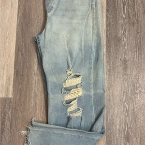 Wild Fable Light Blue High Rise Distressed Jeans